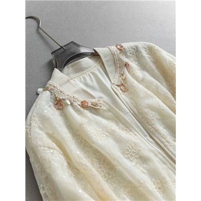 Красивый ажурный бомбер / куртка на молнии