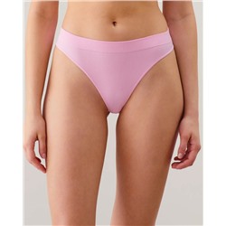 Tanga de talle alto sin costuras en rosa