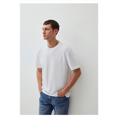 Mavi Beyaz Basic Tişört Loose Fit / Bol Rahat Kesim 066249-620