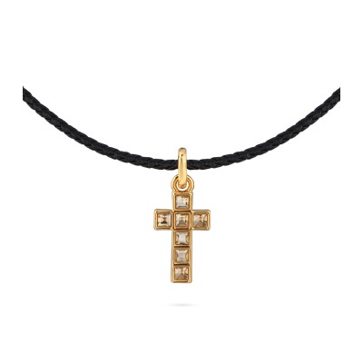 Колье-чокер Квадро (кристаллы SW шампань; покрытие золото) 38-45см, Есть комплект