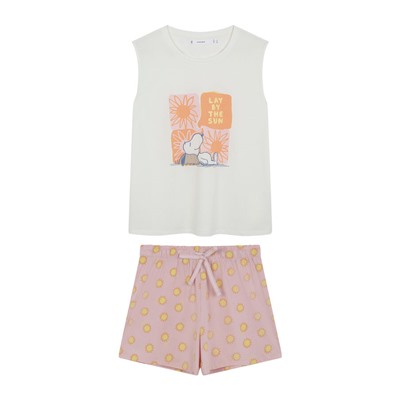 Pijama corto algodón Snoopy soles