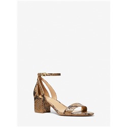 MICHAEL MICHAEL KORS Cardi Flex Snake Embossed Leather Sandal