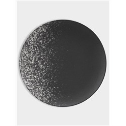 Тарелка обеденная, 27,5 см, фарфор P, черная, в белую крапинку, Caviar Galaxy
