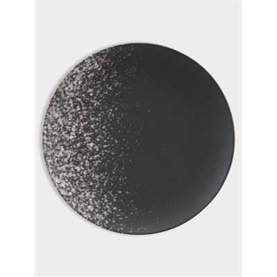 Тарелка обеденная, 27,5 см, фарфор P, черная, в белую крапинку, Caviar Galaxy