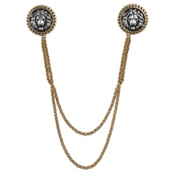 Брошь-шатлен Огненный лев (покрытие античное золото, античное серебро), Есть комплект