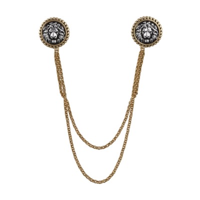 Брошь-шатлен Огненный лев (покрытие античное золото, античное серебро), Есть комплект