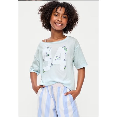 Off-Shoulder Graphic T-Shirt for Girls