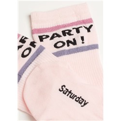 Kurze Socken mit Schriftzug 7 Days