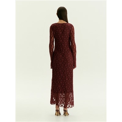Кружевное платье макси, PL1764/lampone