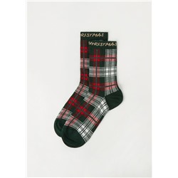 Kurze Socken mit Muster Weihnachten Family für Herren