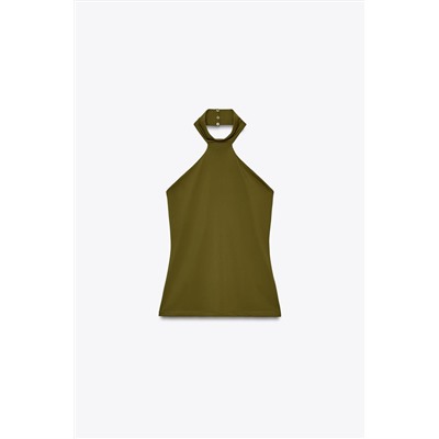 POLYAMIDE HALTER TOP