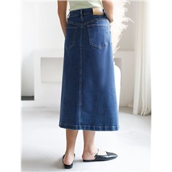 Джинсовая юбка из плотной эластичной джинсы 13.8OZ.