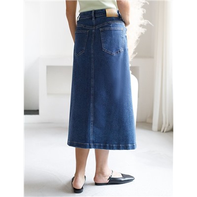 Джинсовая юбка из плотной эластичной джинсы 13.8OZ.