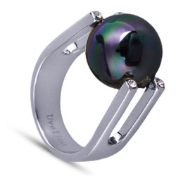 Кольцо (Майорка 14мм темно-серый хамелеон; покрытие родий), Есть комплект