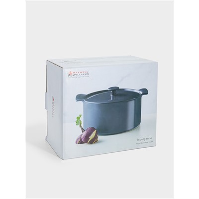 Кастрюля, 3 л, с крышкой, фарфор P, синяя, Indulgence