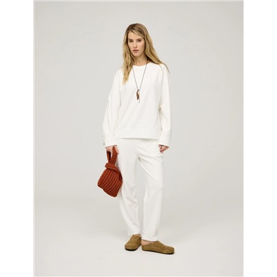 Белый свитшот из хлопка