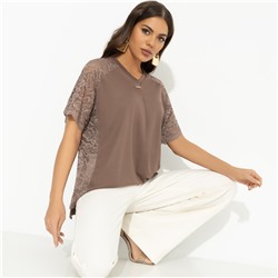 Футболка комбинированная с кружевом, Гармония без усилий