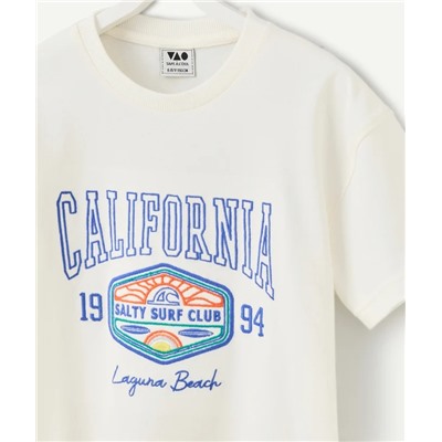 Boy's white t-shirt with "california" logo