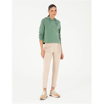 Yeşil Regular Fit Modal Kumaş Sweatshirt