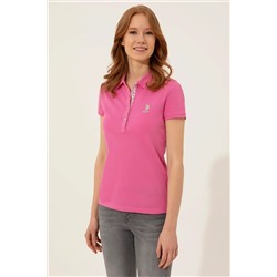 Kadın Pembe Basic Polo Yaka Tişört