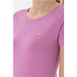 Kadın Pembe Bisiklet Yaka Basic Tişört