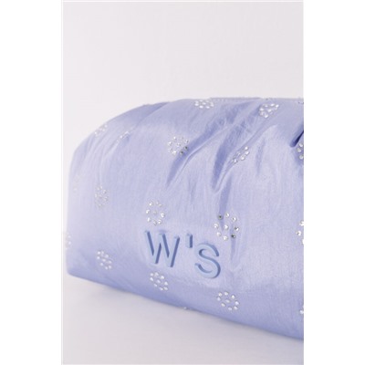 Neceser grande acolchado azul strass