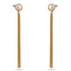 Серьги (жемчуг 11мм белый; покрытие золото), Есть комплект