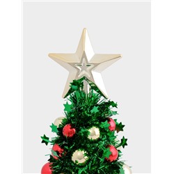 Ель искусственная, 30 см, с шарами, в горшке, мишура/пластик, зеленая, New year