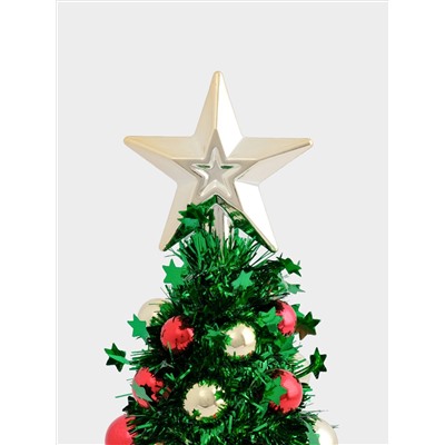 Ель искусственная, 30 см, с шарами, в горшке, мишура/пластик, зеленая, New year