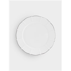 Тарелка закусочная, 21,5 см, фарфор F, белая, с серебристым кантом, Lotus silver