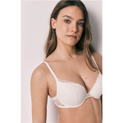 Sujetador push up encaje blanco GORGEOUS