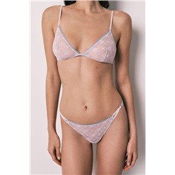 Tanga encaje y tul lila