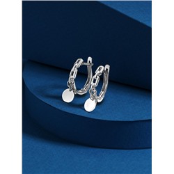 Серьги из серебра родированные - Круги (подвижные элементы) 925 пробы 520-10-450-1р