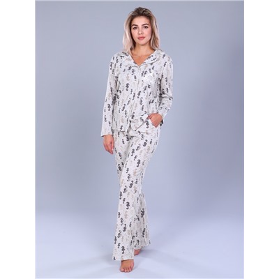 Женская пижама со штанами и рубашкой ТК-252.сер