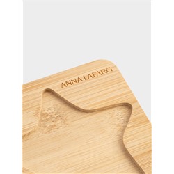 Набор для закусок, 3 пр, на подставке, керамика/бамбук, красно-зеленый, Елка и звезды, New year