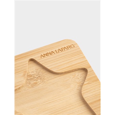 Набор для закусок, 3 пр, на подставке, керамика/бамбук, красно-зеленый, Елка и звезды, New year