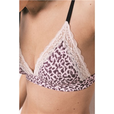 Sujetador trinagular estampado animal print NATURAL