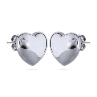 Серьги Сердцебиение (покрытие родий), Есть комплект