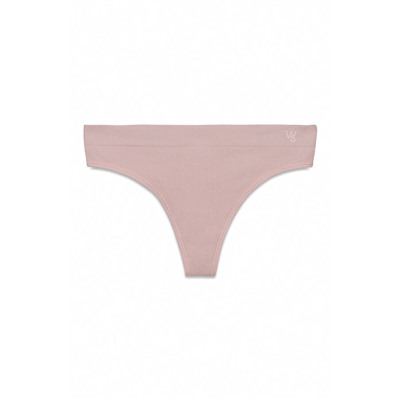 Tanga ancha canalé sin costuras rosa