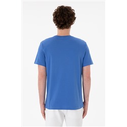Erkek Regular Fit Bisiklet Yaka İndigo Basic Tişört