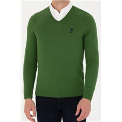 Erkek Yeşil Basic Kazak