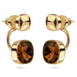 Серьги Триумф (кристаллы SW шоколад 10мм; покрытие золото), Есть комплект