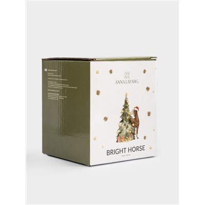 Кружка, 420 мл, фарфор N, белая, Лошадь у елки, Bright horse