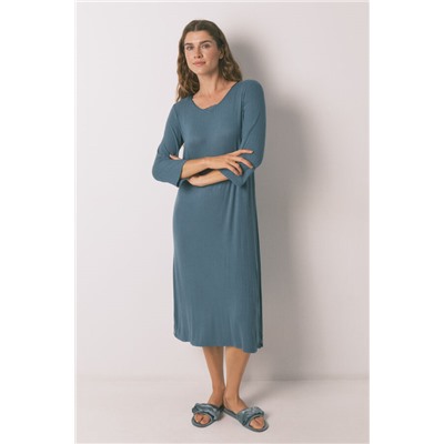 Camisón midi viscosa verde