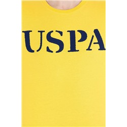 Erkek Koyu Sarı Basic Bisiklet Yaka Tişört