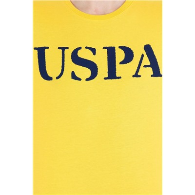 Erkek Koyu Sarı Basic Bisiklet Yaka Tişört