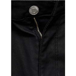 Jeans skinny tiro medio encerados