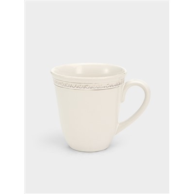 Кружка, 320 мл, каменная керамика, белая, Augusta
