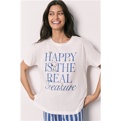 Pijama Snoopy manga corta algodón Happy