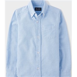 Kids Uniform Oxford Button Down Shirt - white